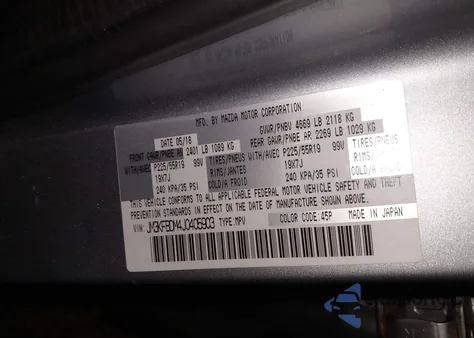 2018 Mazda Cx-5 Grand Touring z USA, uszkodzony, nr VIN JM3KFBDM4J0405903